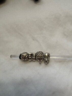 Lot of 4 925 silver bracelet beads, incl. Trollbeads - nature/animal theme